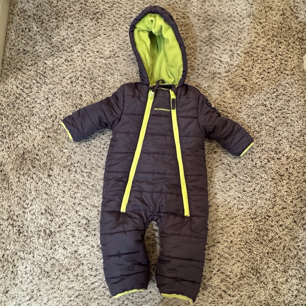 Weatherproof Performance Snowsuit Bunting‎ Fleece Lined Hooded Baby 12 Months